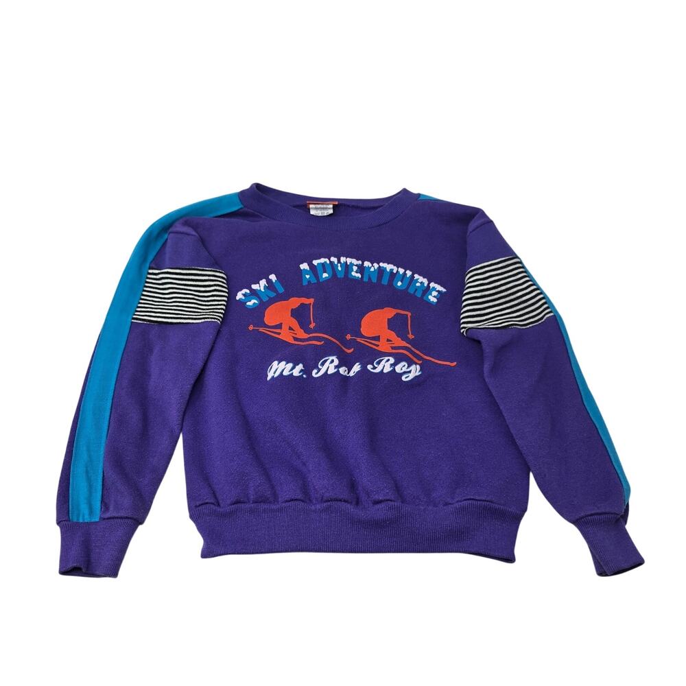 Vintage 1980s Kids Ski Sweatshirt Size 7 Rob